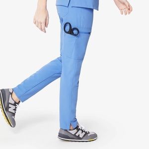 Figs Yola Skinny Scrub Pant in Ceil Blue - M